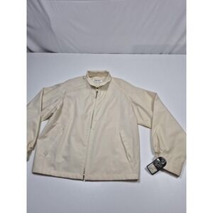 Vintage English Squire Jacket Mens 48 White Cotton Blend Windbreaker Made USA